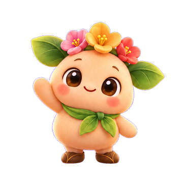 Pippin, the flower sprite, waving